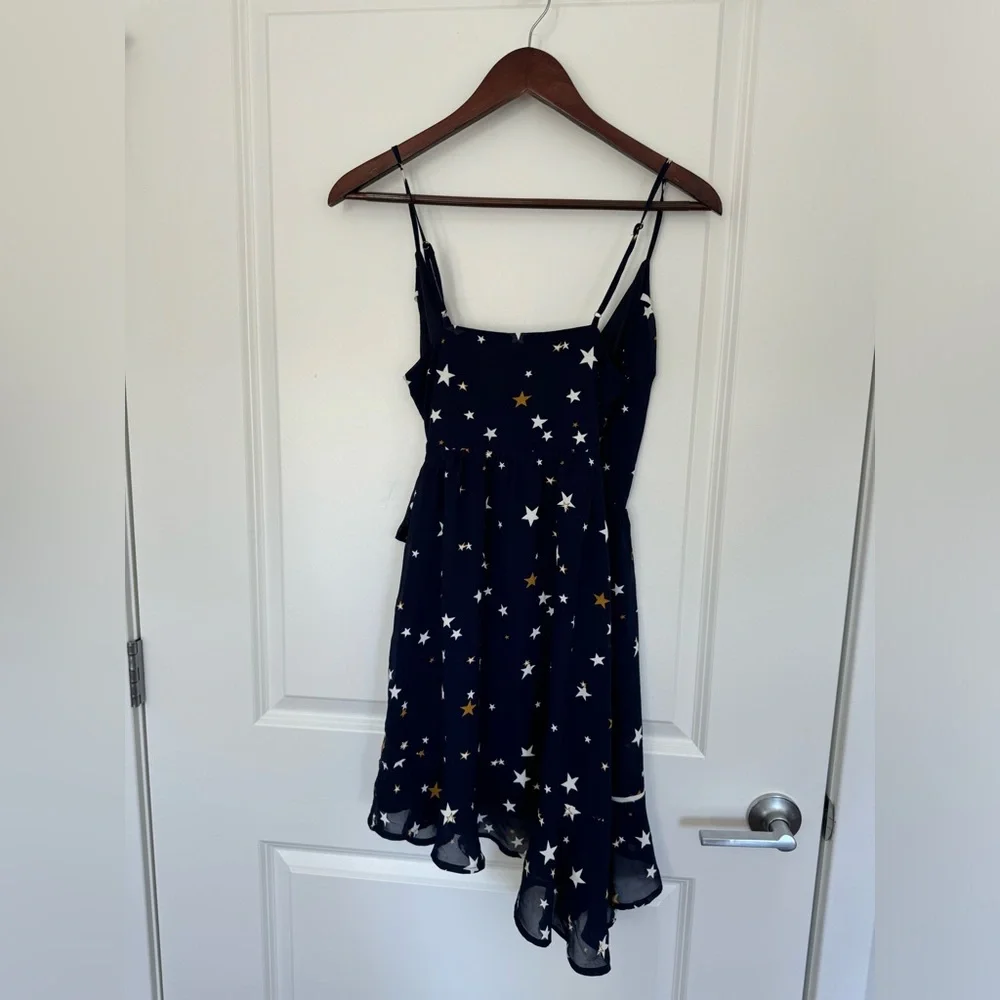 NEW LUSH navy with stars dress size Small magic Halloween witch wrap dress - Picture 8 of 8